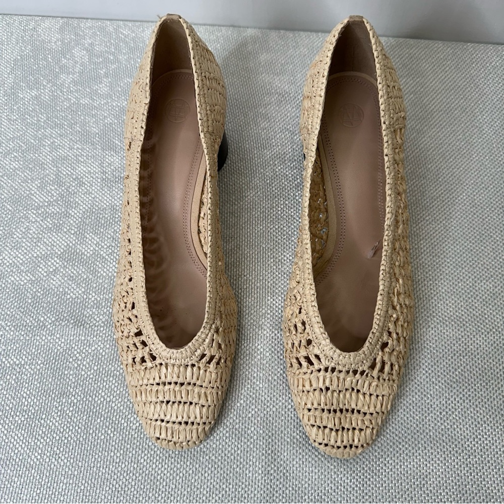 Mossimo Dutti ⭐️ Elegant Beige Woven Heels Sz 42 - Picture 4 of 9